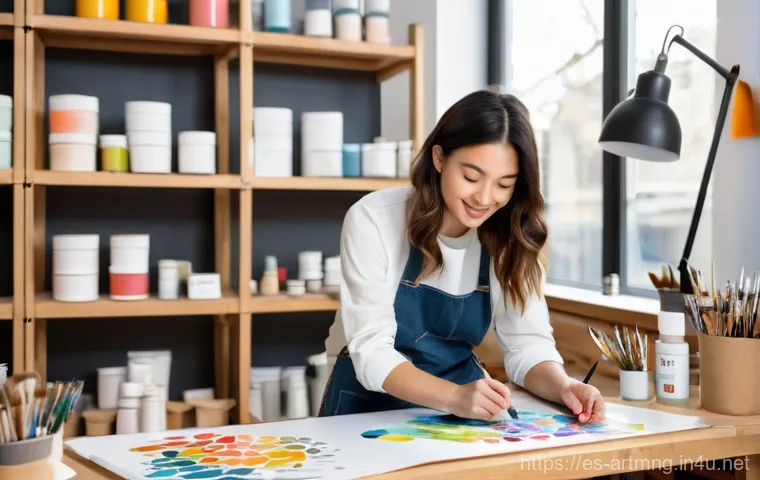 문화예술 재정관리 - Prompt 1: The Entrepreneurial Artist's Diverse Workspace**