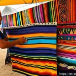 Home 20 문화예술 스타트업 창업 - A vibrant Latin American cultural market scene, featuring diverse artisans showcasing traditional cr...